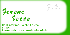 ferenc vette business card